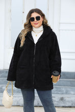 Load image into Gallery viewer, Plus Size Zip Up Long Sleeve Hooded Outerwear
