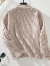 Load image into Gallery viewer, Cable-Knit Mock Neck Long Sleeve Sweater
