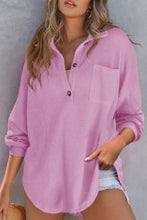 Load image into Gallery viewer, Half Button Long Sleeve Sweatshirt
