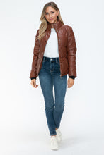 Load image into Gallery viewer, YMI Pocketed Zip Up Turtleneck Puffer Jacket
