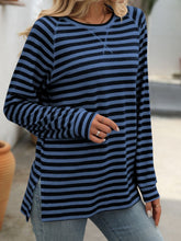 Load image into Gallery viewer, Striped Round Neck Long Sleeve T-Shirt
