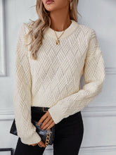 Load image into Gallery viewer, Round Neck Long Sleeve Woven Sweater
