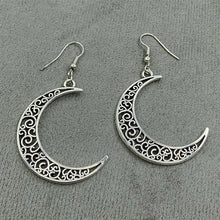 Load image into Gallery viewer, Alloy Cutout Moon Earrings
