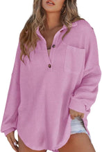 Load image into Gallery viewer, Half Button Long Sleeve Sweatshirt
