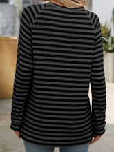 Load image into Gallery viewer, Striped Round Neck Long Sleeve T-Shirt
