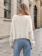 Load image into Gallery viewer, Round Neck Dropped Shoulder Long Sleeve Sweater
