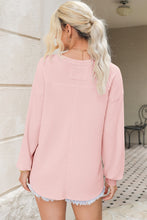 Load image into Gallery viewer, Waffle-Knit V-Neck Long Sleeve Top
