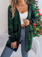 Load image into Gallery viewer, Plaid Open Front Long Sleeve Cardigan
