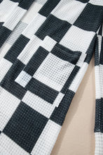 Load image into Gallery viewer, Checkered Open Front Long Sleeve Cover Up
