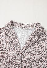 Load image into Gallery viewer, Leopard Button Down Long Sleeve Top and Pants Lounge Set
