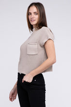 Load image into Gallery viewer, Mock Neck Short Sleeve Cropped Sweater
