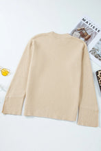 Load image into Gallery viewer, Textured Round Neck Long Sleeve Sweater
