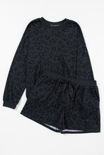 Load image into Gallery viewer, Leopard Round Neck Top and Shorts Lounge Set
