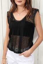 Load image into Gallery viewer, Crochet Deep V Openwork Tank
