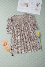 Load image into Gallery viewer, Smocked Animal Print Puff Sleeve Blouse
