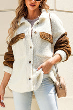 Load image into Gallery viewer, Color Block Collared Neck Sherpa Jacket
