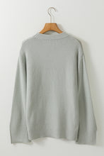 Load image into Gallery viewer, Slit Cuff Round Neck Long Sleeve Sweater
