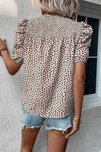 Load image into Gallery viewer, Smocked Animal Print Puff Sleeve Blouse
