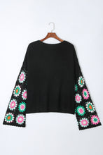 Load image into Gallery viewer, Crochet Round Neck Long Sleeve Knit Top
