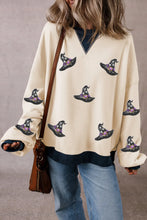 Load image into Gallery viewer, Sequin Hat Print Long Sleeve Sweatshirt
