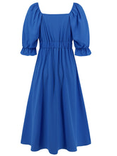 Load image into Gallery viewer, Sweetheart Neck Flounce Sleeve Midi Dress
