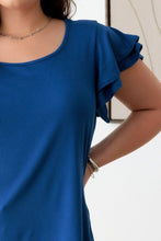 Load image into Gallery viewer, Gilli Plus Size Short Fluttery Sleeve Round Neck Top
