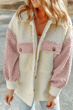 Load image into Gallery viewer, Color Block Collared Neck Sherpa Jacket
