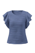 Load image into Gallery viewer, Textured Round Neck Cap Sleeve Top
