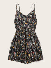 Load image into Gallery viewer, Printed V-Neck Spaghetti Strap Romper
