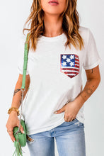 Load image into Gallery viewer, US Flag Round Neck Short Sleeve T-Shirt
