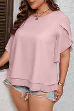 Load image into Gallery viewer, Plus Size Round Neck Half Sleeve Blouse
