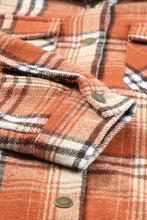 Load image into Gallery viewer, Plaid Button Up Long Sleeve Hooded Jacket
