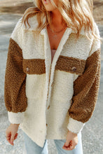 Load image into Gallery viewer, Color Block Collared Neck Sherpa Jacket
