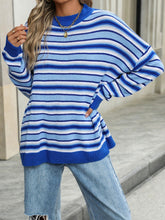 Load image into Gallery viewer, Striped Mock Neck Long Sleeve Sweater
