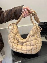 Load image into Gallery viewer, Bubble Texture Ruched Strap Quilted Shoulder Bag
