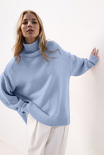 Load image into Gallery viewer, Basic Bae Side Slit Turtleneck Long Sleeve Sweater
