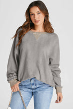 Load image into Gallery viewer, Waffle-Knit Long Sleeve Sweatshirt
