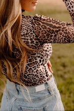 Load image into Gallery viewer, Turtleneck Leopard Long Sleeve Bodysuit
