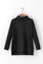 Load image into Gallery viewer, Side Slit High-Low Cowl Neck Long Sleeve Blouse
