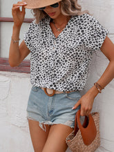 Load image into Gallery viewer, Printed V-Neck Short Sleeve Blouse
