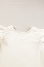 Load image into Gallery viewer, Ruffled Round Neck Flounce Sleeve Top
