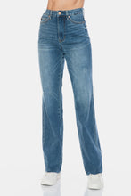 Load image into Gallery viewer, Judy Blue Full Size Tummy Control Cut Raw Hem Straight Jeans
