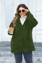 Load image into Gallery viewer, Plus Size Zip Up Long Sleeve Hooded Outerwear
