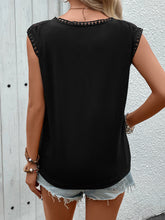 Load image into Gallery viewer, Lace Round Neck Cap Sleeve T-Shirt
