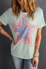 Load image into Gallery viewer, Star Round Neck Short Sleeve T-Shirt
