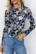 Load image into Gallery viewer, Floral Round Neck Long Sleeve T-Shirt
