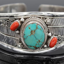 Load image into Gallery viewer, Turquoise Open Bracelet
