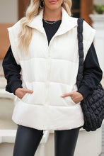 Load image into Gallery viewer, Zip Up Puffer Vest Coat with Pockets

