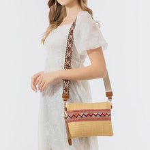 Load image into Gallery viewer, Geometric Straw Weave Crossbody Bag
