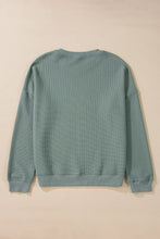 Load image into Gallery viewer, Waffle-Knit Long Sleeve Dropped Shoulder Top
